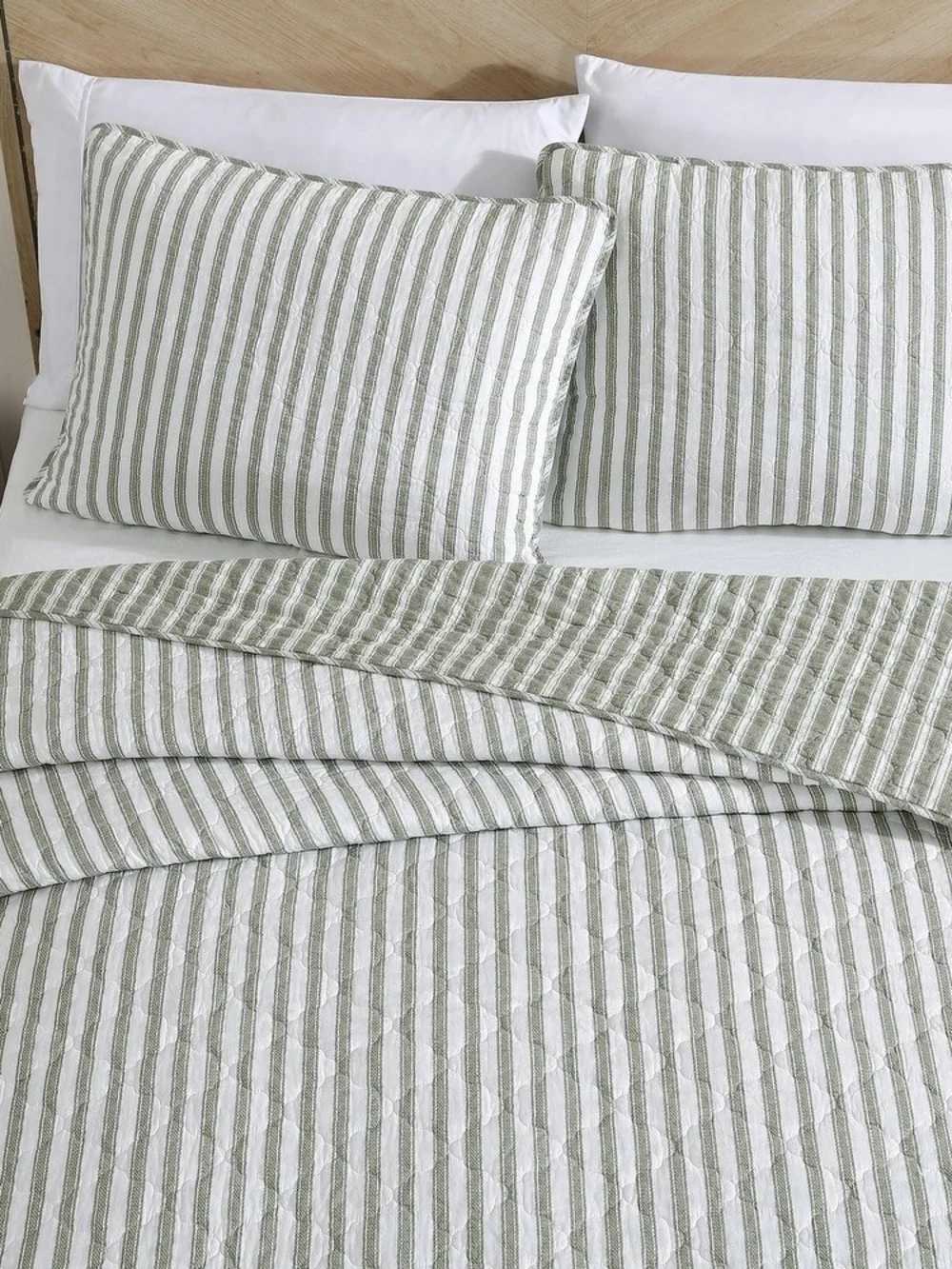 NEW King Stone Cottage Willow Way Green Quilt Set – 100% Cotton | Sealed